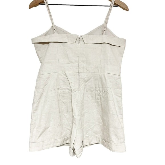 Bardot Bridgette Linen Blend Romper Womens Size 8 Front Cut-Out Nougat Color - Picture 4 of 10